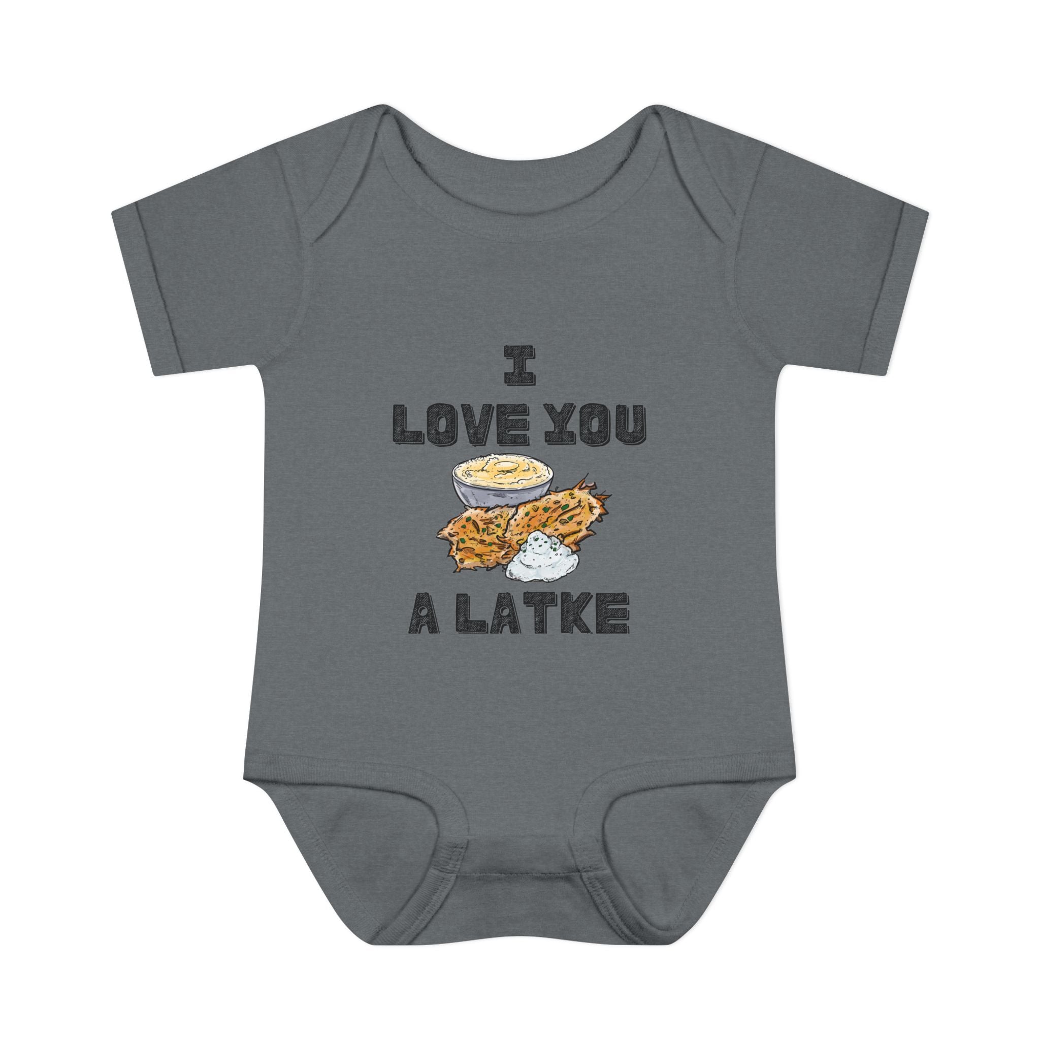 I Love You a Latke Baby Onesie | Funny Hanukkah Bodysuit | Jewish Infant Gift | Latke Baby Outfit | Cute Kosher Pun Baby Shower Gift