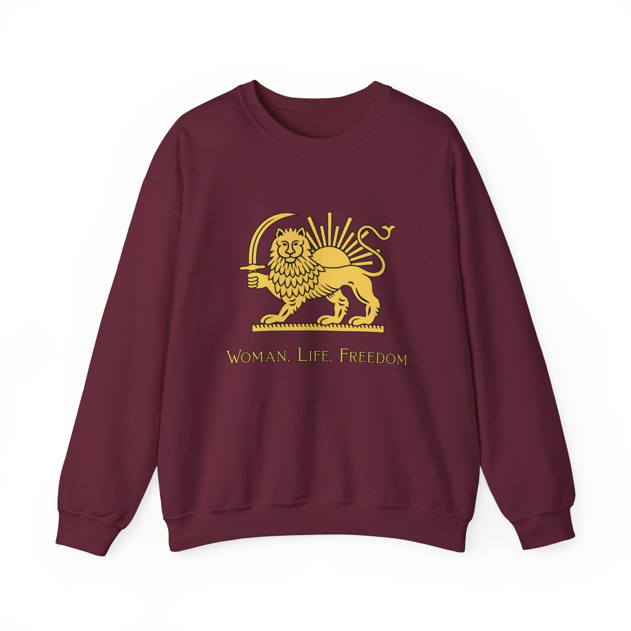 Woman Life Freedom Lion of Persia Sweatshirt, Iran Crest Crewneck, Feminist Protest Sweatshirt Gift