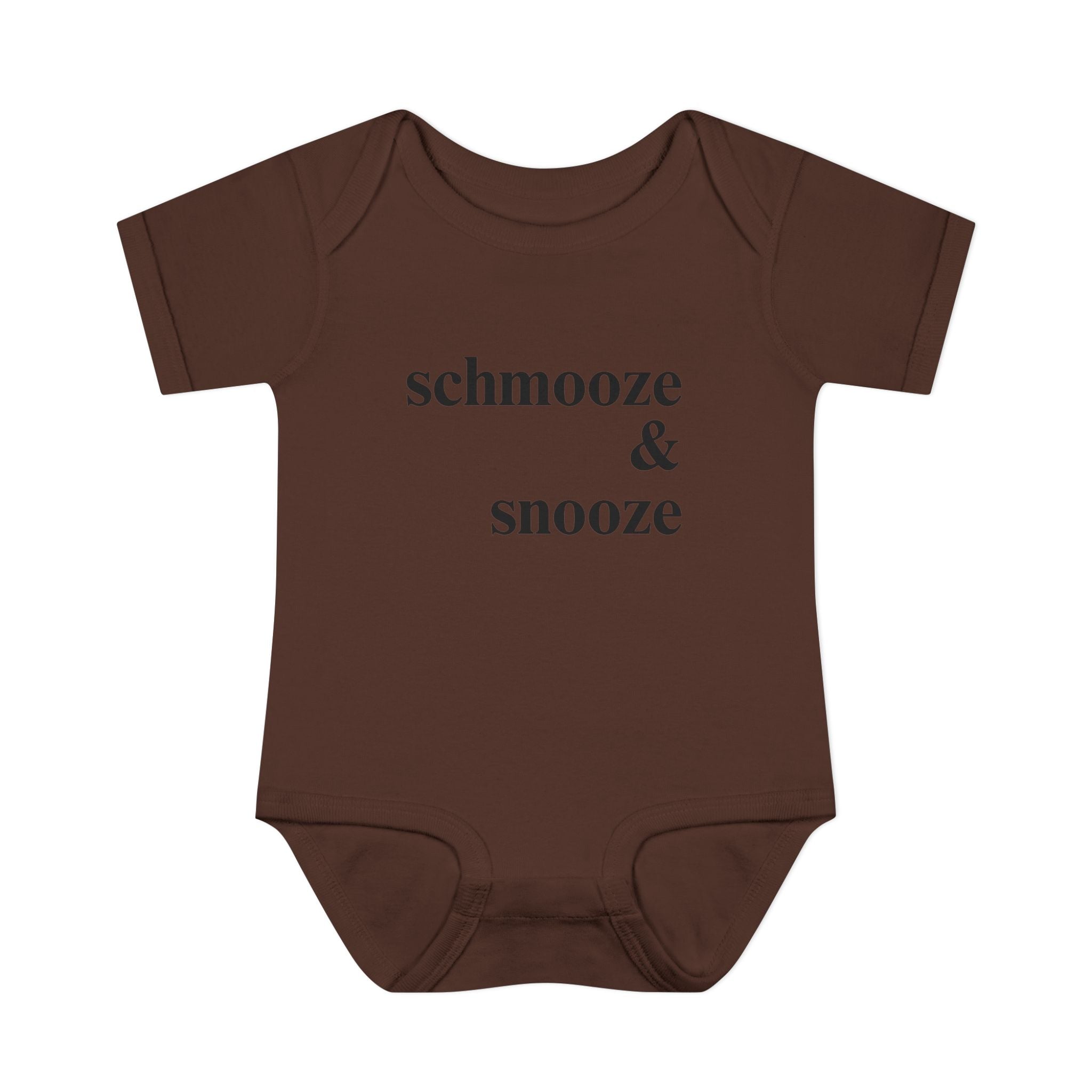 schmooze & snooze Infant Bodysuit | Minimal Script Baby Onesie
