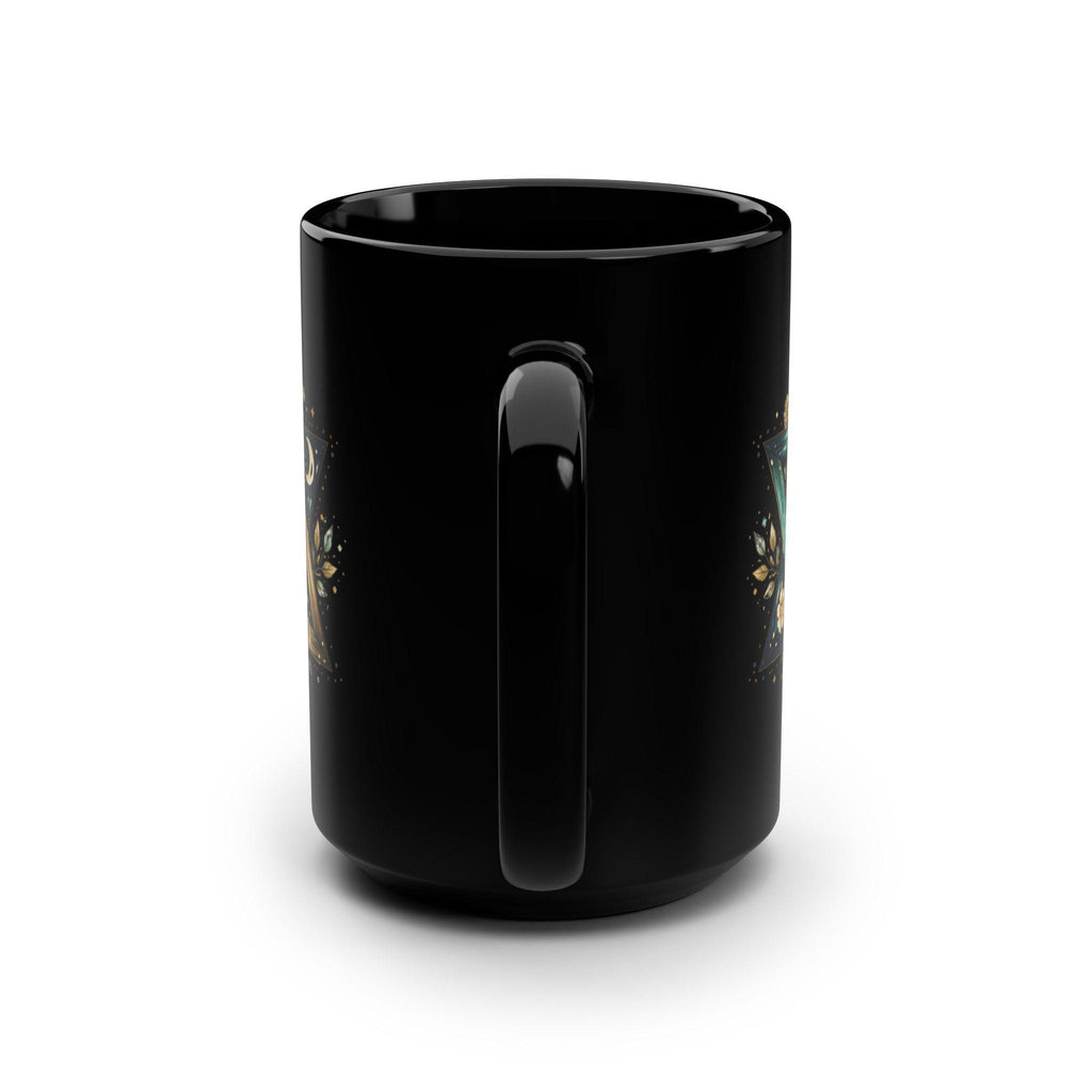 Star of David Sunrise Mug, Ocean Jewish Symbol Black Ceramic Coffee Cup