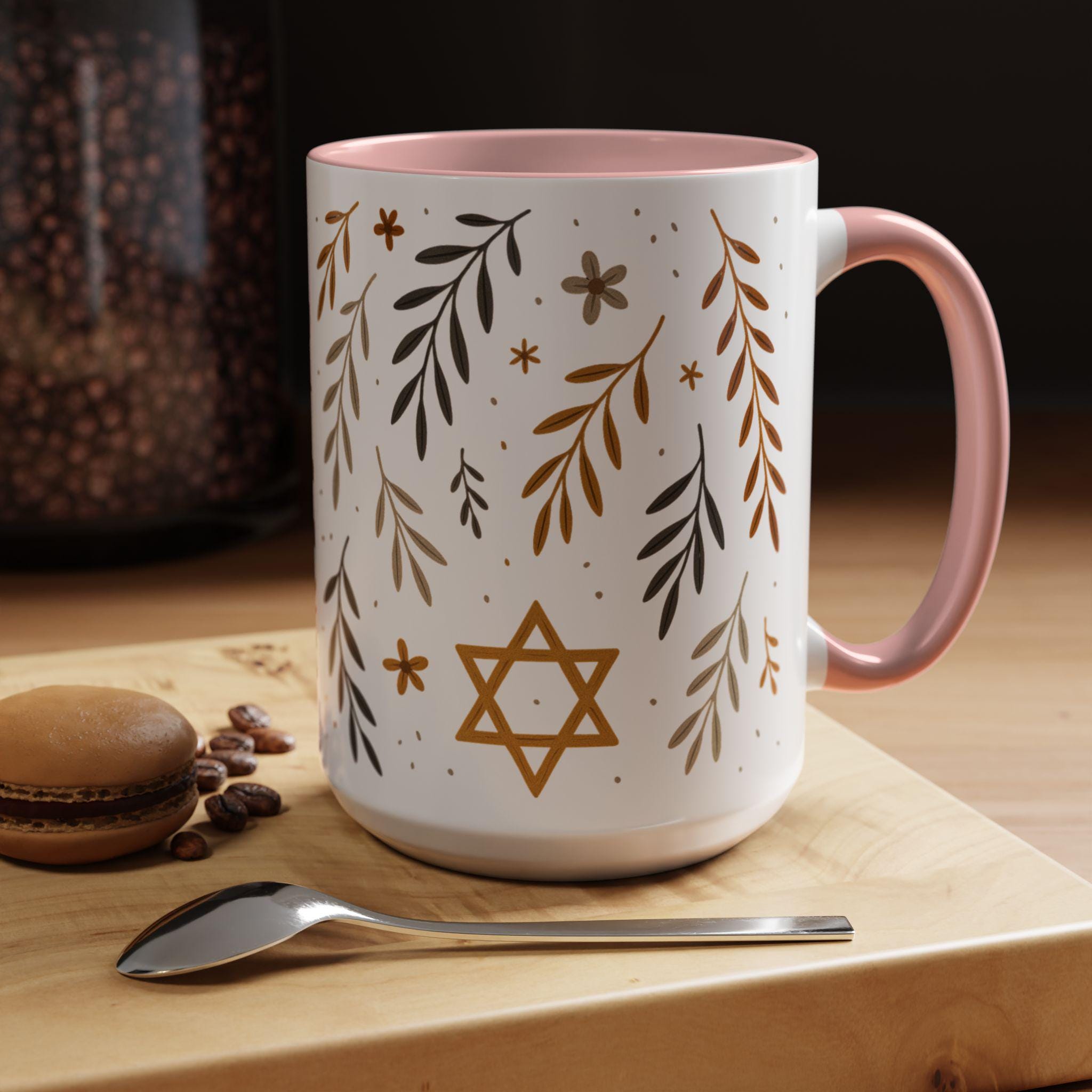 Hanukkah Coffee Mug: Jewish Holiday Tea Cup, Rabbi Gift