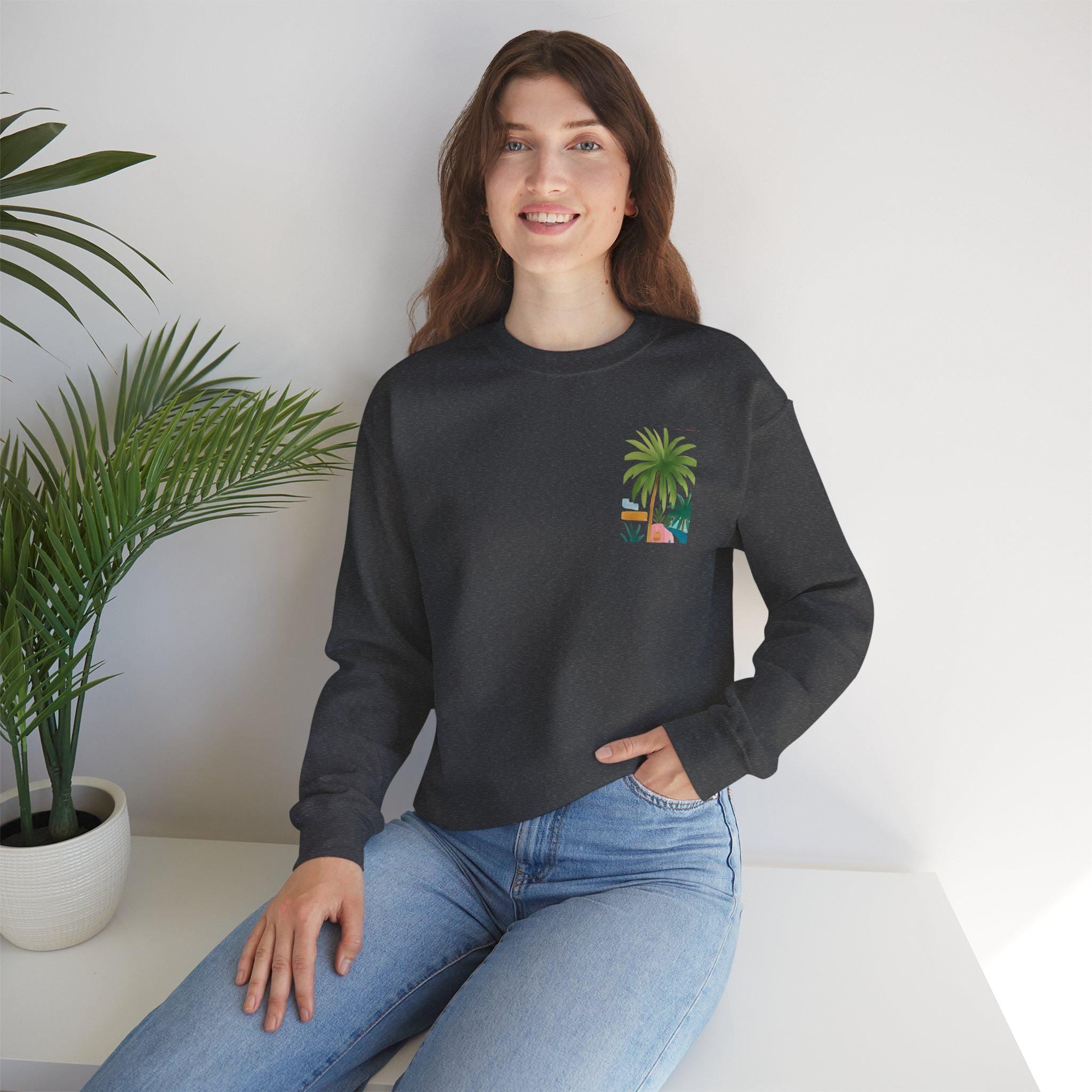 Tel Aviv Beach Art Crewneck, Israel Tikkun Olam Sweatshirt, Jewish Gift