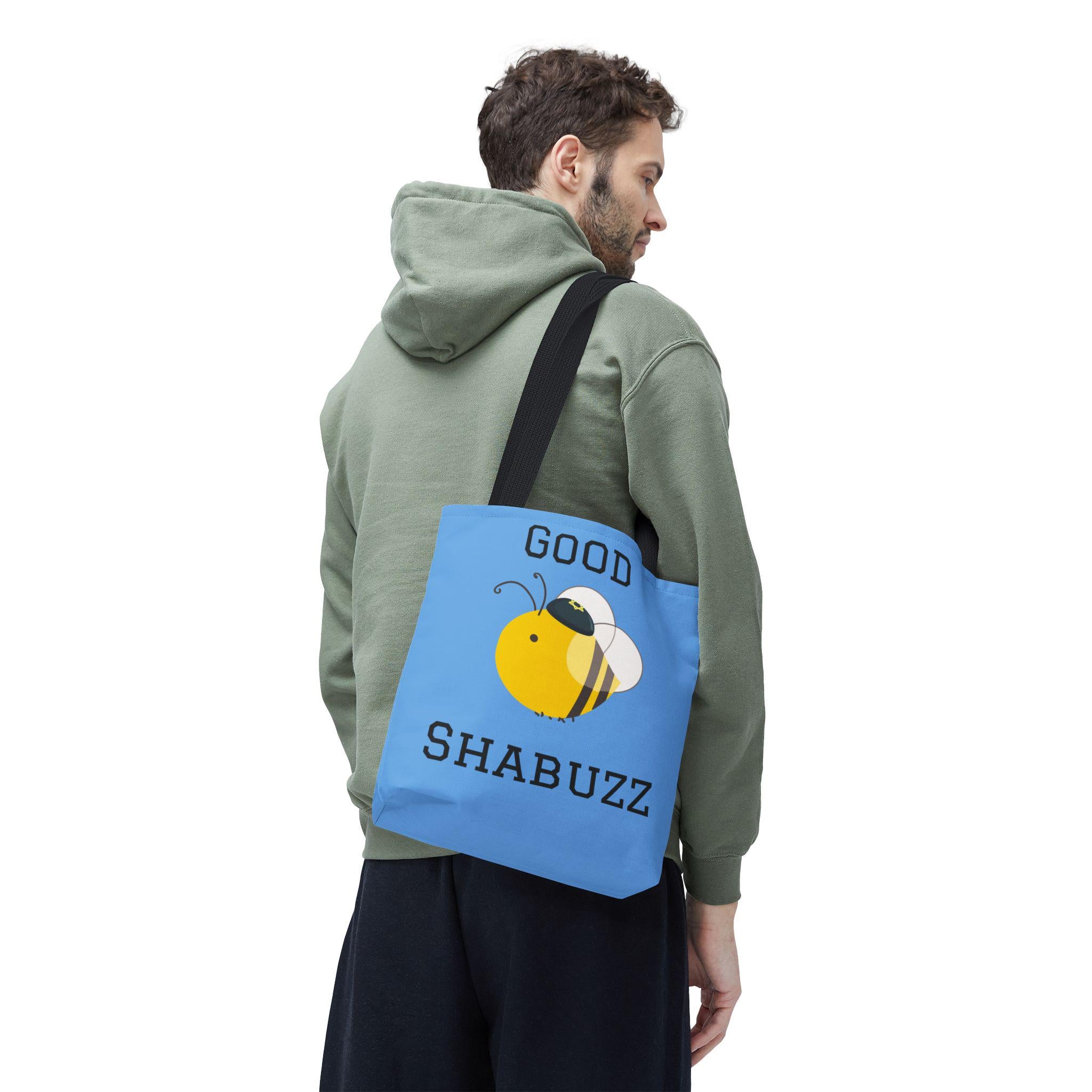 Good ShaBuzz Jewish Tote Bag, Bee Kippah Design, Funny Shabbat Gift