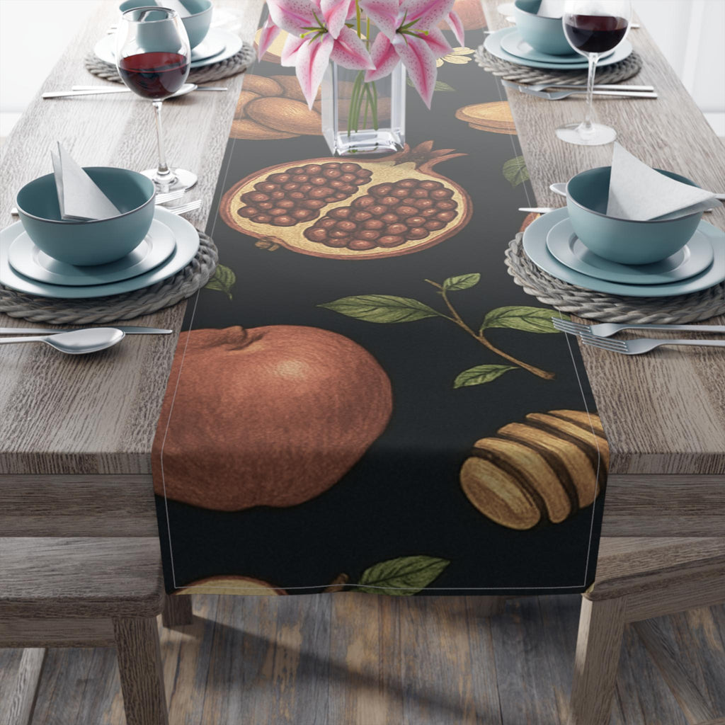 Rosh Hashanah Pomegranate Table Runner 16x90