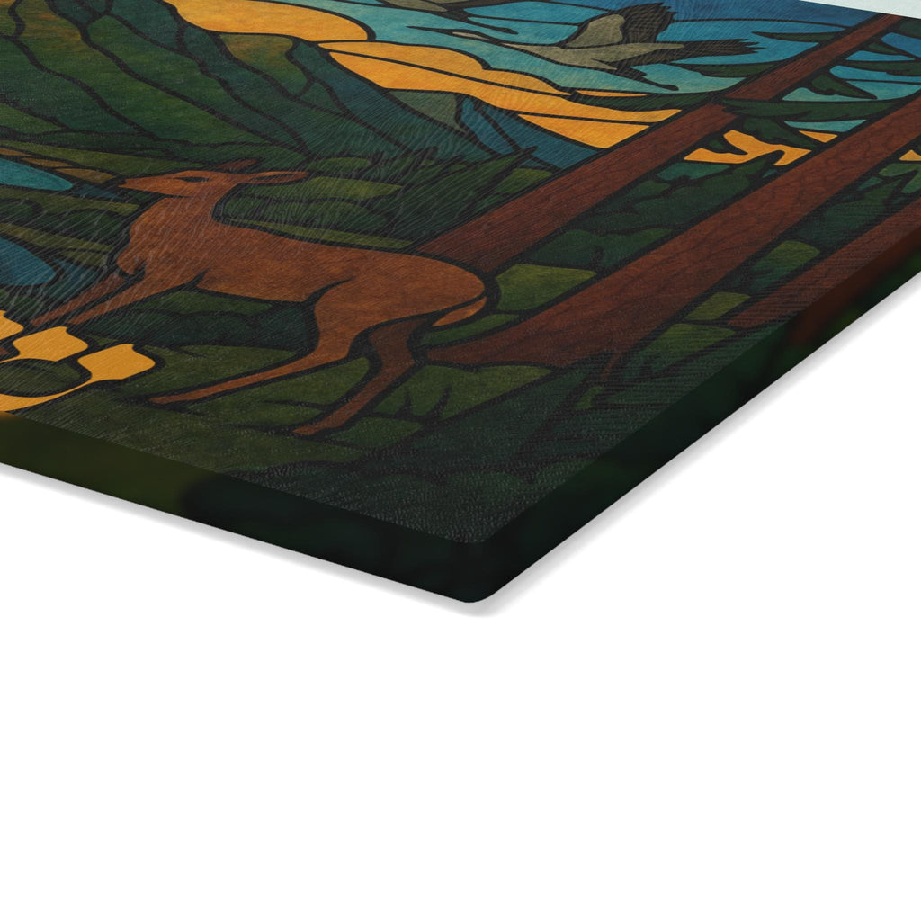 Idaho Stained Glass Challah Board, Boise Judaica Shabbat Plate, Synagogue Window Design
