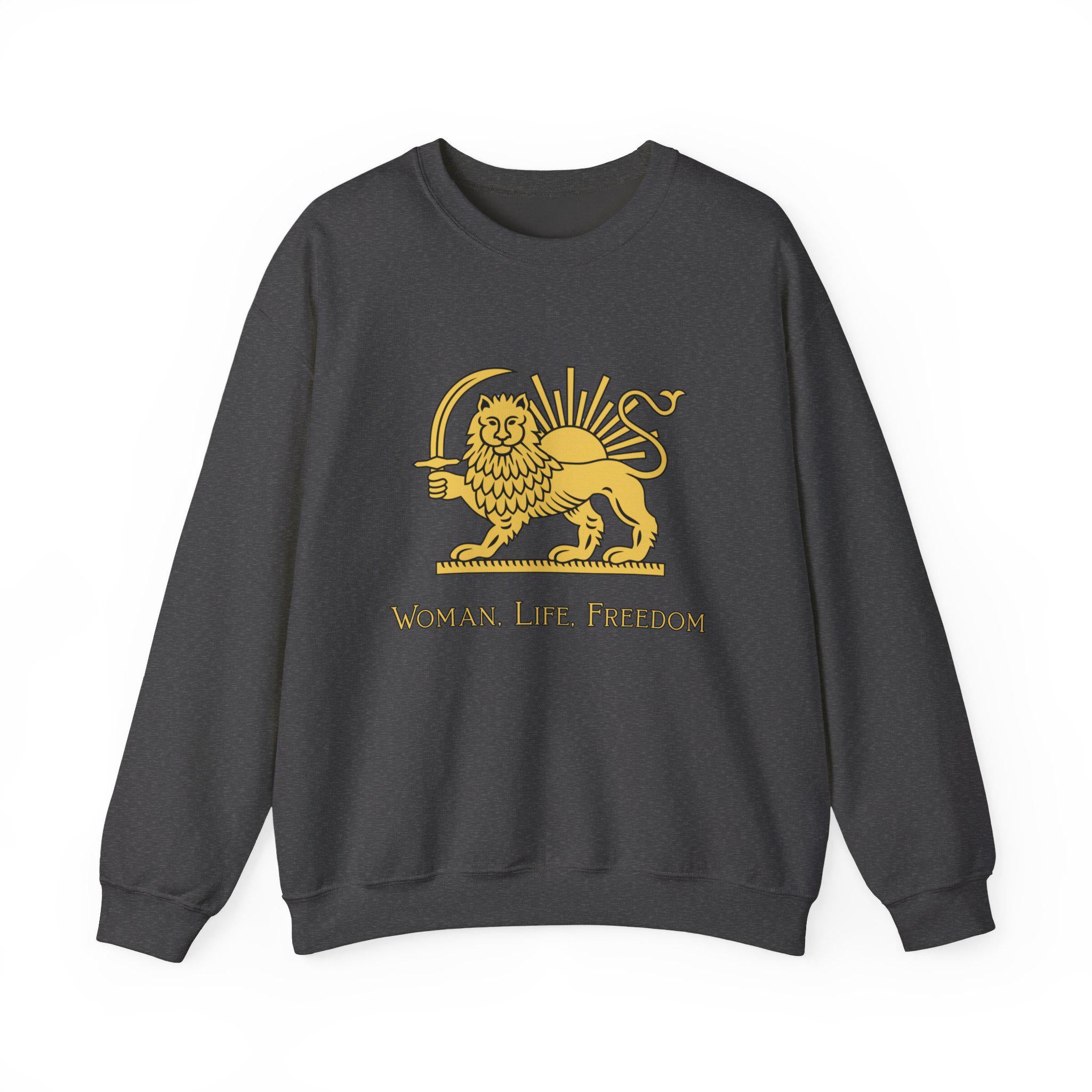 Woman Life Freedom Lion of Persia Sweatshirt, Iran Crest Crewneck, Feminist Protest Sweatshirt Gift