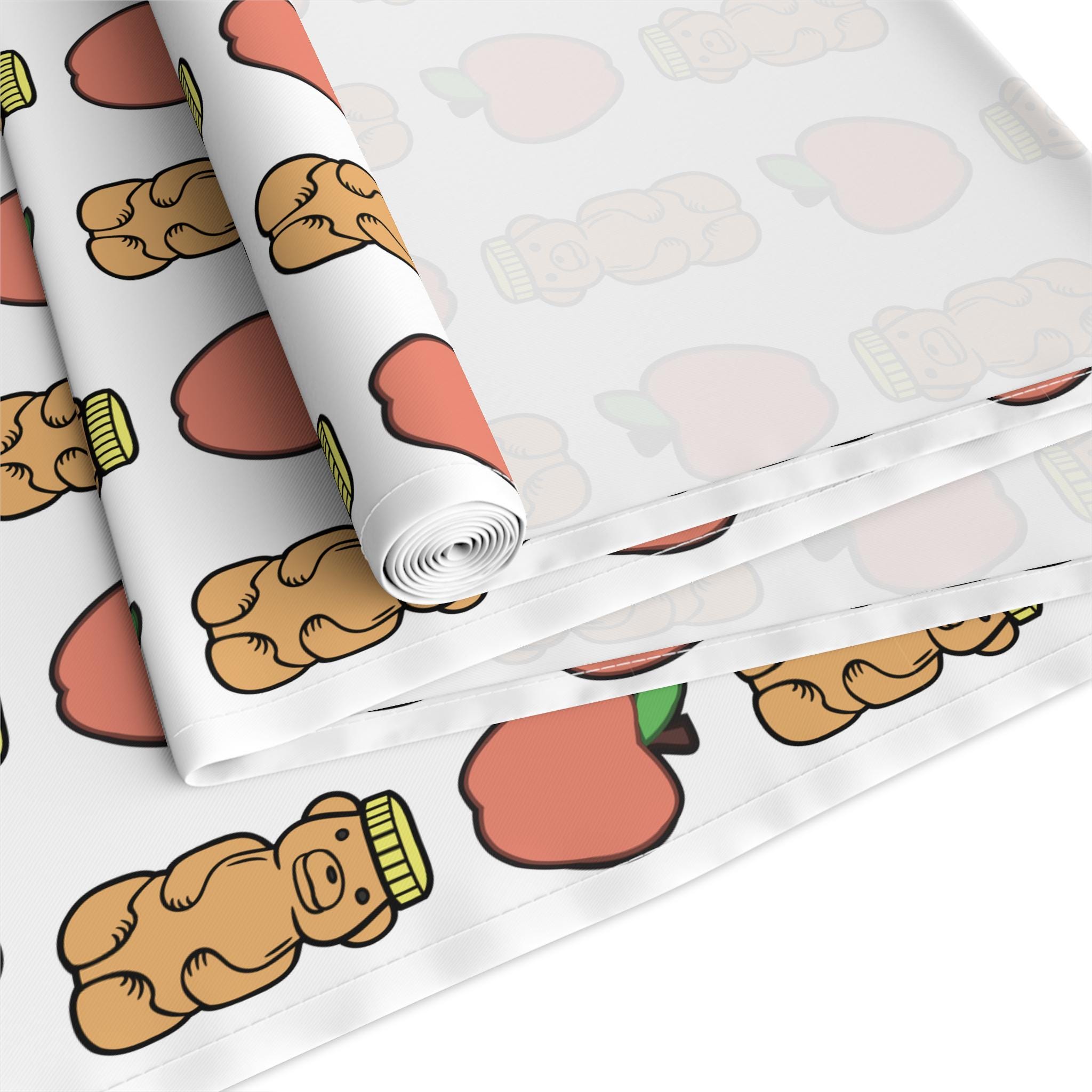 Rosh Hashanah Table Runner, Apples and Honey Bears, Jewish Holiday Decor