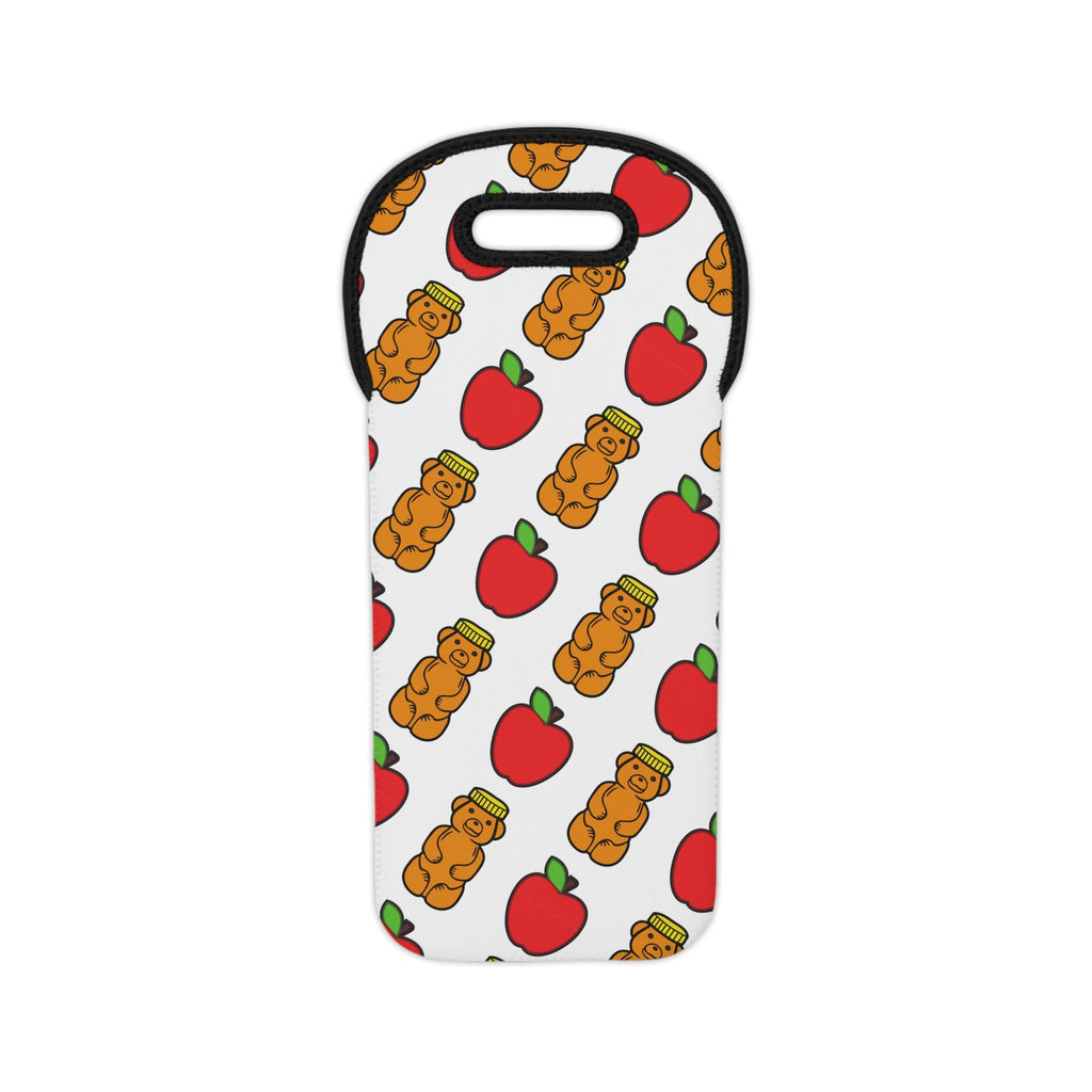 Rosh Hashanah Wine Tote | Honey Bear & Apple Print, Jewish Holiday