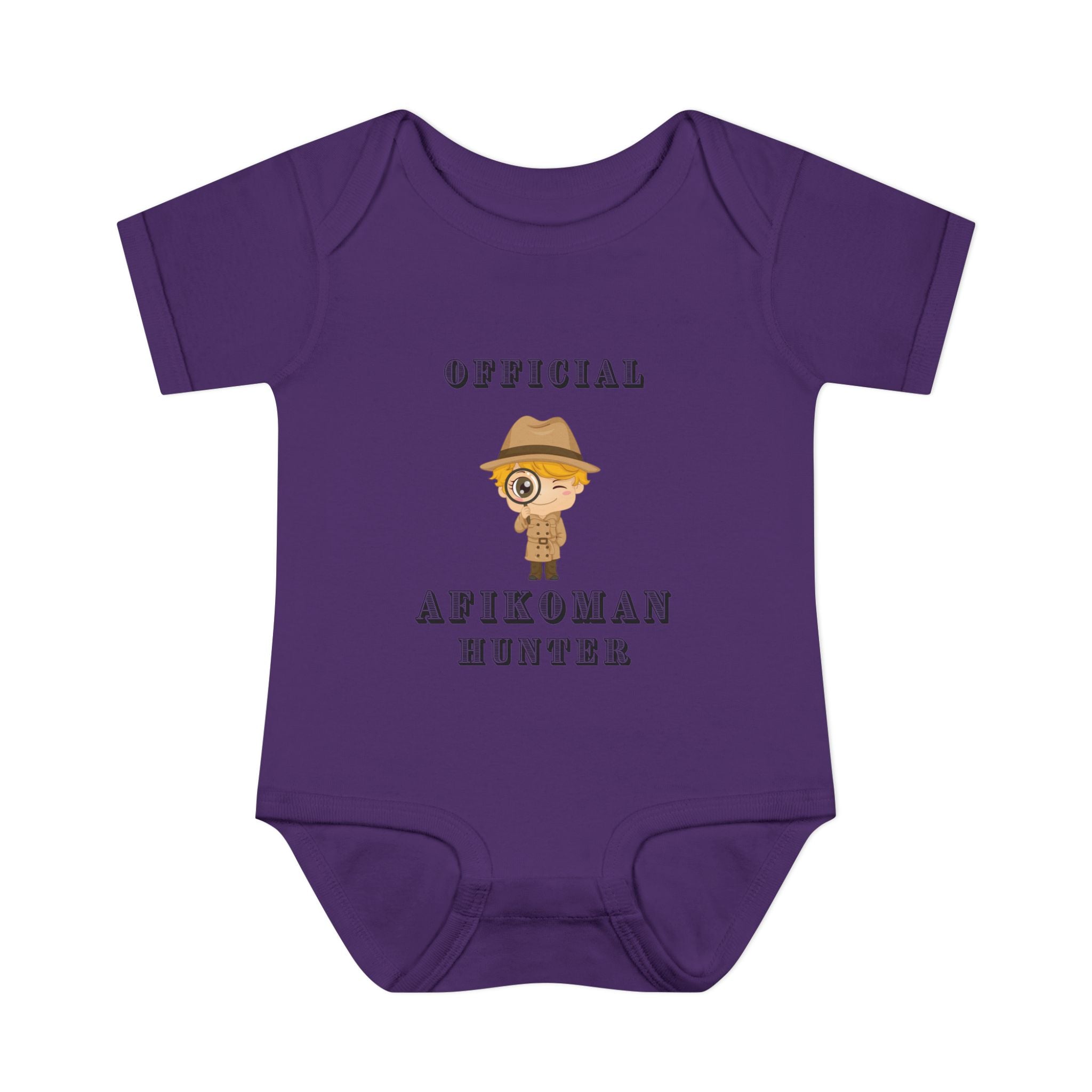 Official Afikoman Hunter Baby Bodysuit, Passover Infant Outfit, Pesach Seder Onesie, Jewish Baby Gift for First Seder