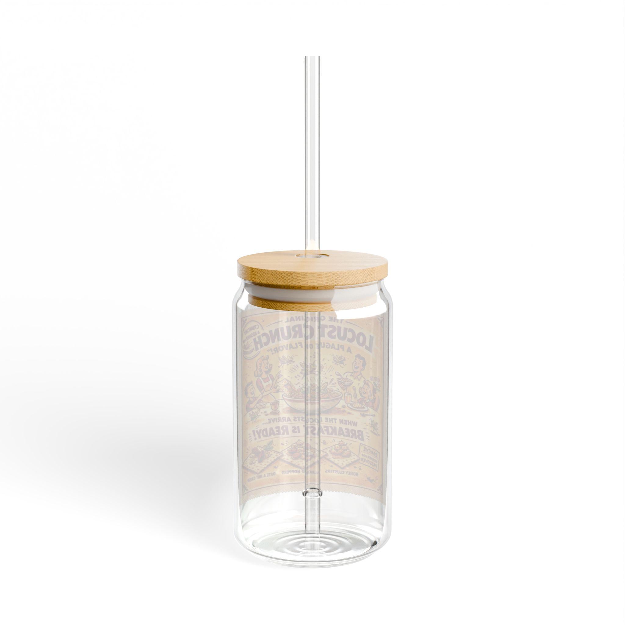 Passover Matzah Sipper Glass, Vintage Ad Drinkware, Bamboo Lid Straw Cup