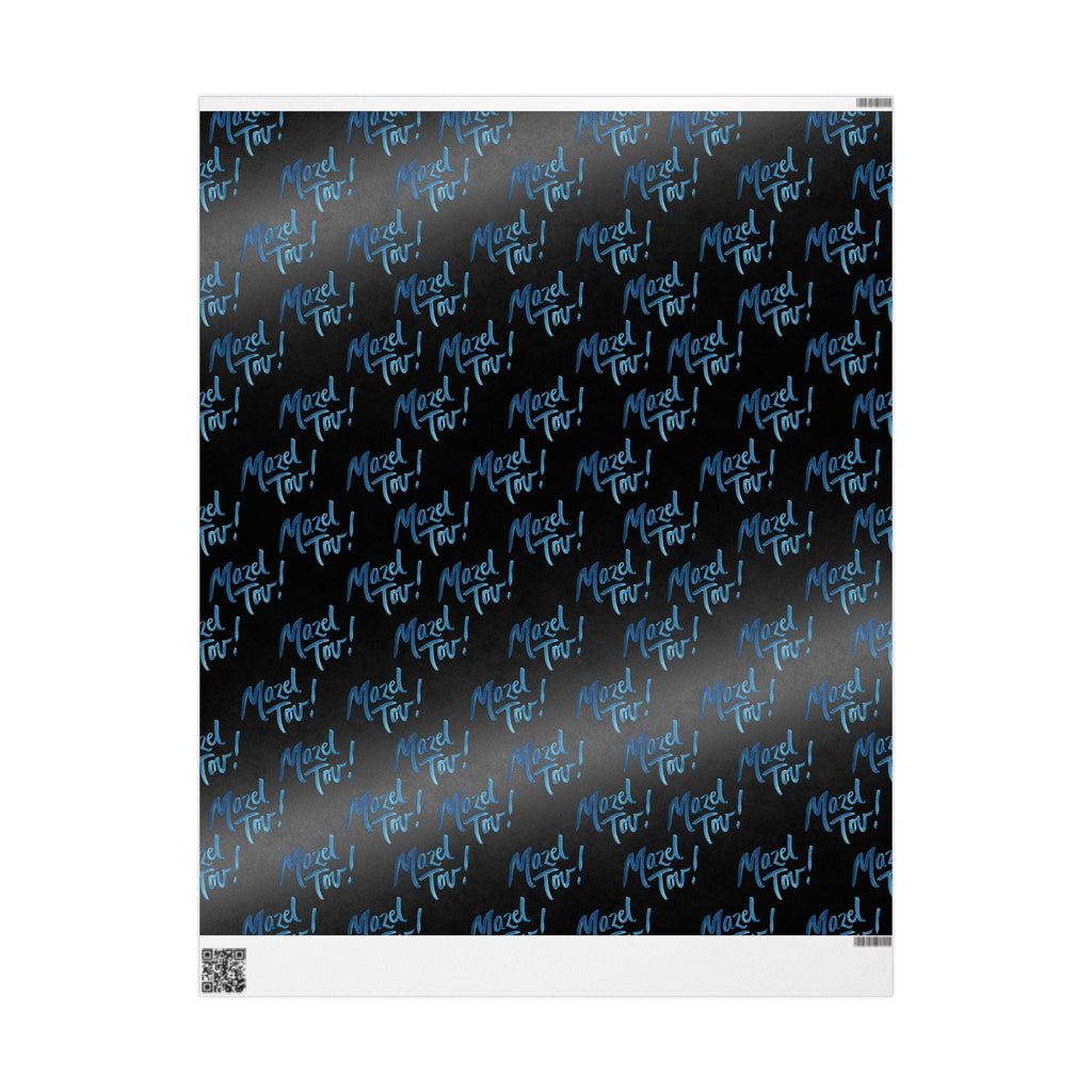 Black Mazel Tov Wrapping Paper, Modern Jewish Simcha Gift Wrap
