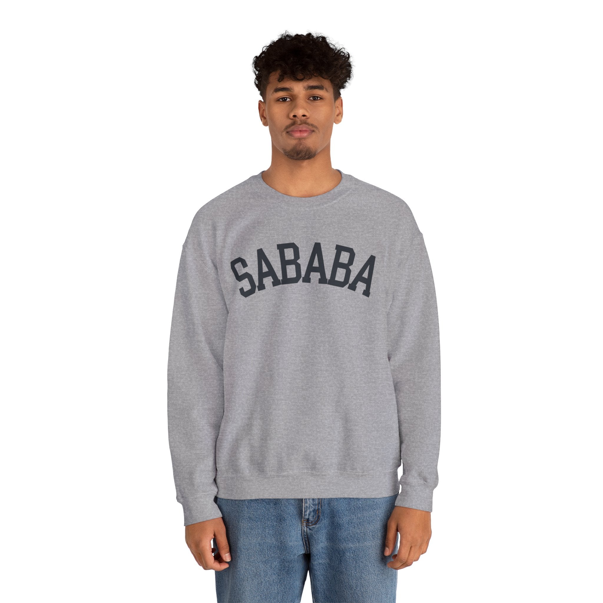Sababa Sweatshirt Hebrew Slang Crewneck, Israeli Script Collegiate Pullover Gift