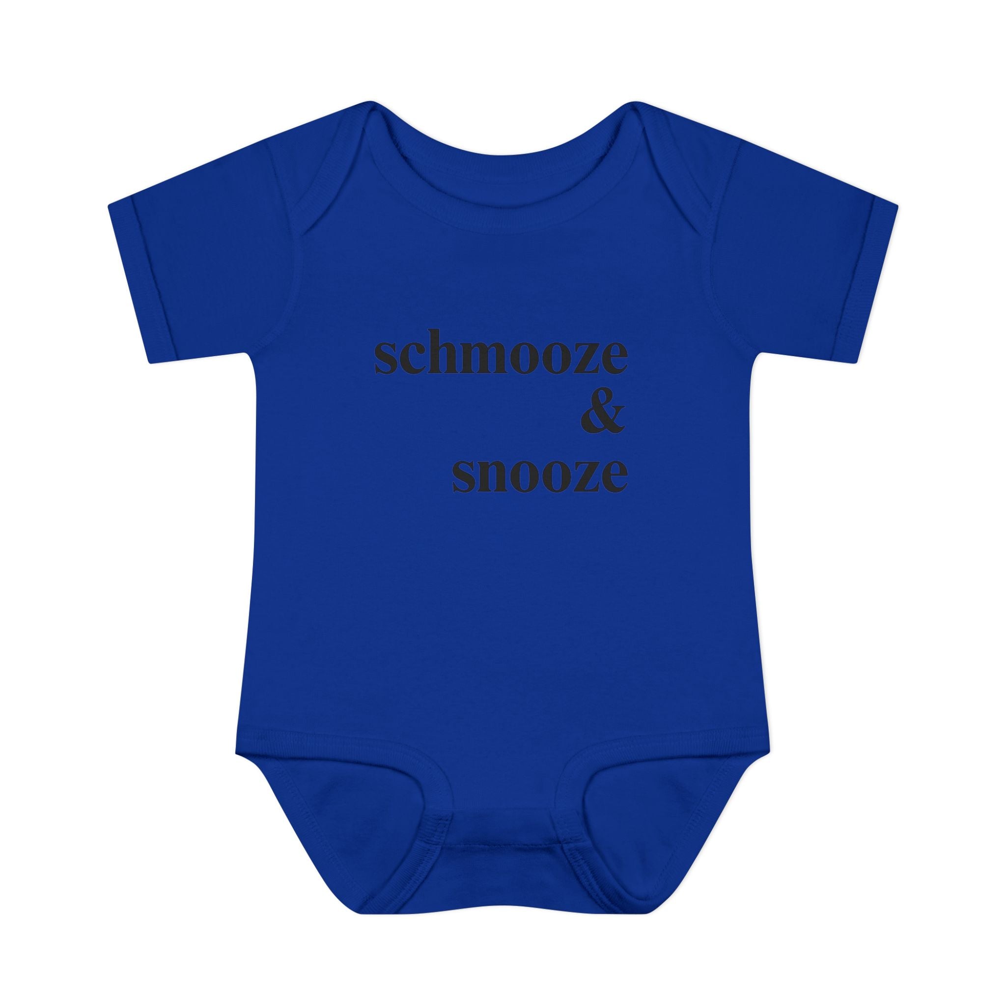 schmooze & snooze Infant Bodysuit | Minimal Script Baby Onesie