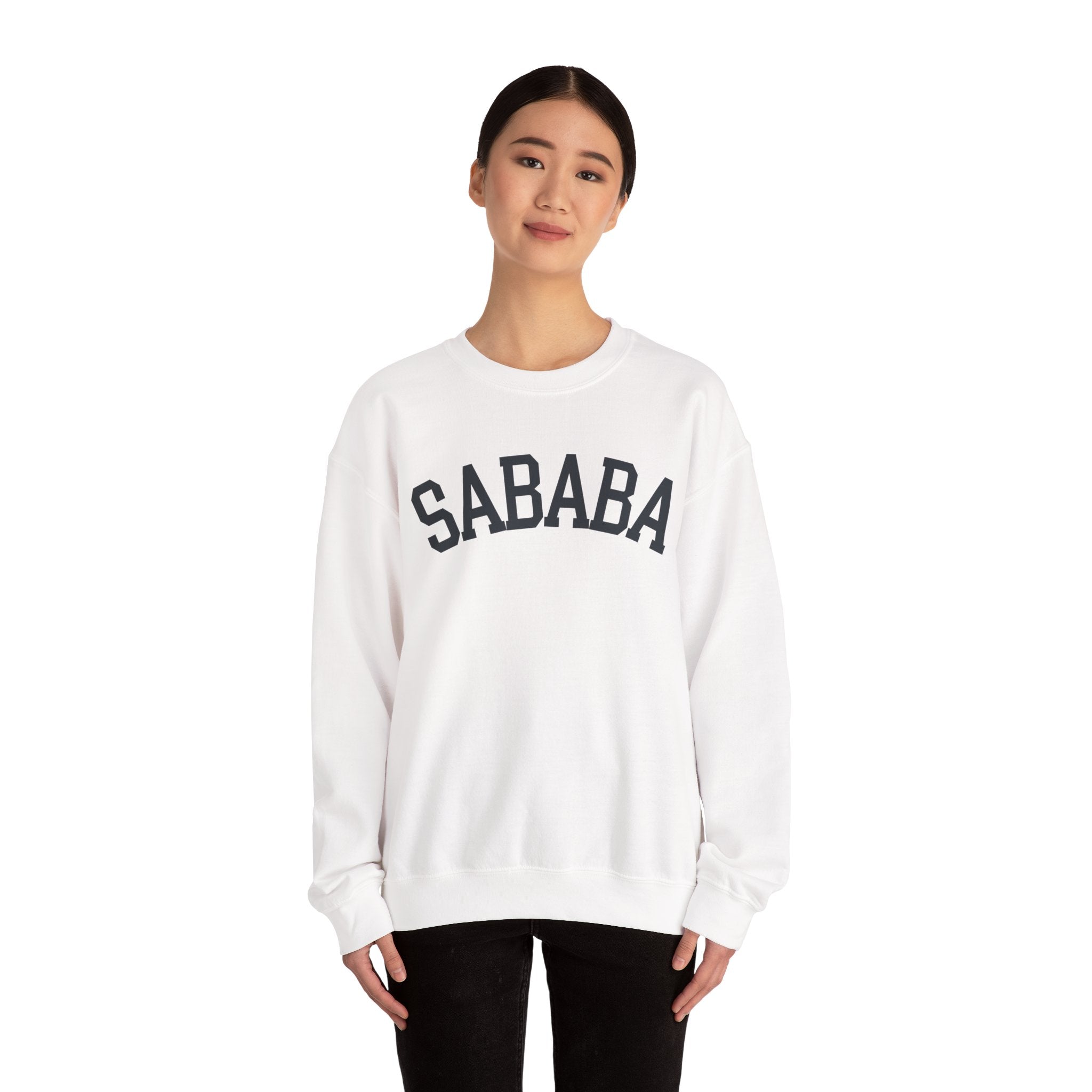Sababa Sweatshirt Hebrew Slang Crewneck, Israeli Script Collegiate Pullover Gift