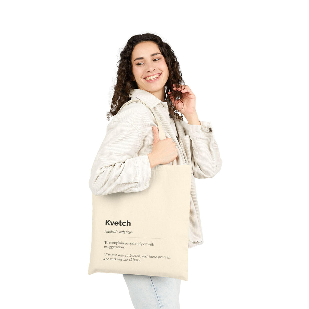 Kvetch Definition Tote Bag, Yiddish Canvas Market Bag, Jewish Humor Gift
