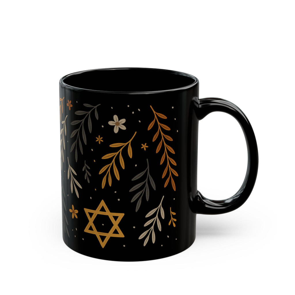Jewish Floral Mug, Hanukkah Gift, Judaica Coffee Cup