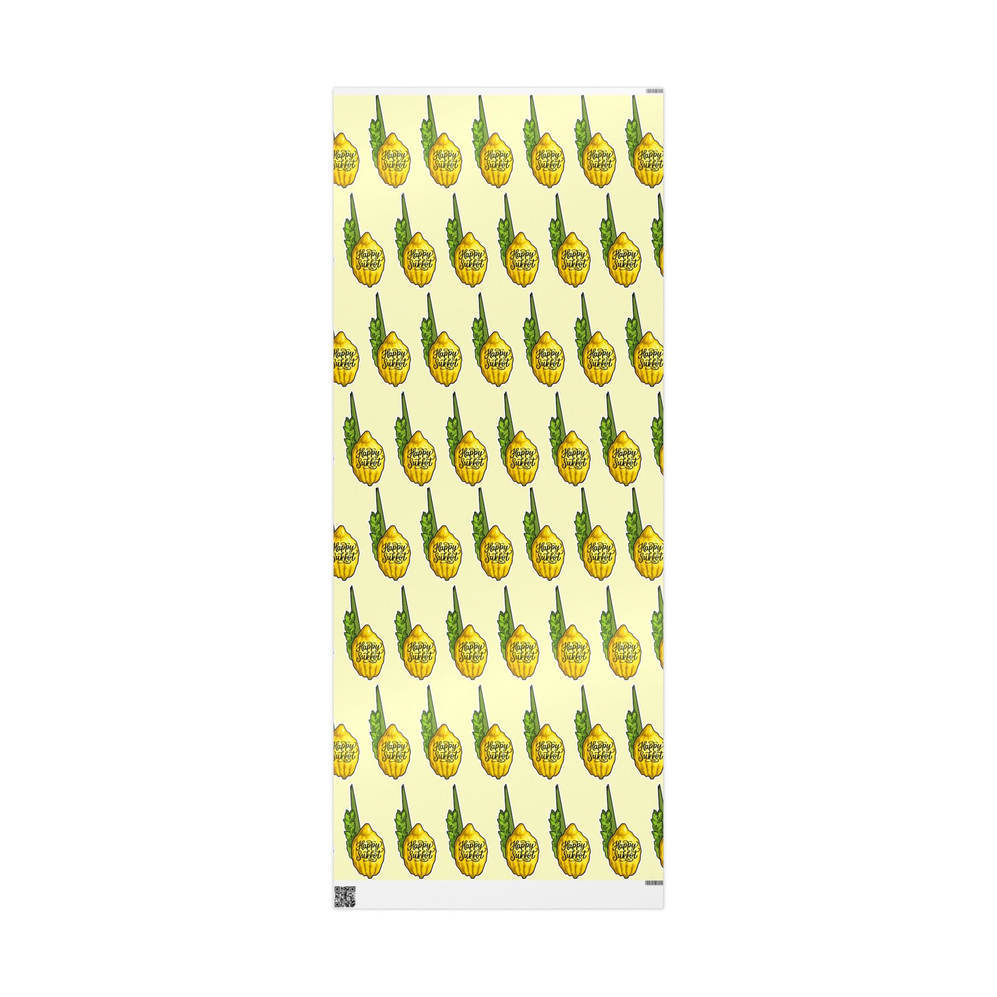 Sukkot Wrapping Paper with Etrog and Lulav, Jewish Holiday Gift Wrap, Fall Judaica Decor for Hostess Gift
