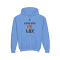 I Love You Lox Youth Hoodie Funny Jewish Food Sweatshirt, Hanukkah Gift for Kids and Bagel Lovers