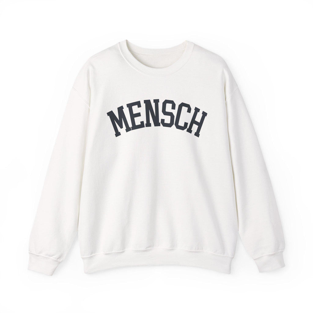 Mensch Sweatshirt Yiddish Collegiate Crewneck, Jewish Kindness Pullover Gift