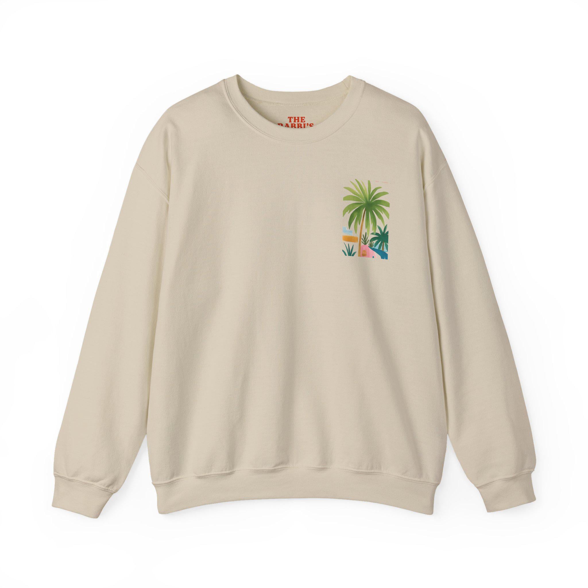 Tel Aviv Beach Art Crewneck, Israel Tikkun Olam Sweatshirt, Jewish Gift