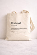 Chutzpah Definition Tote Bag, Yiddish Canvas Market Bag, Jewish Humor Gift
