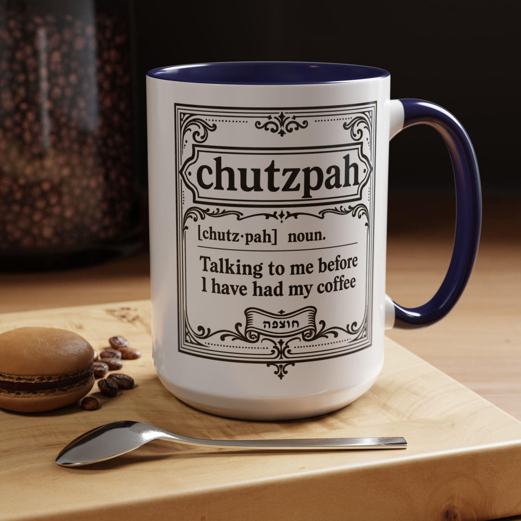 Chutzpah Coffee Mug, Funny Jewish Hanukkah Gift