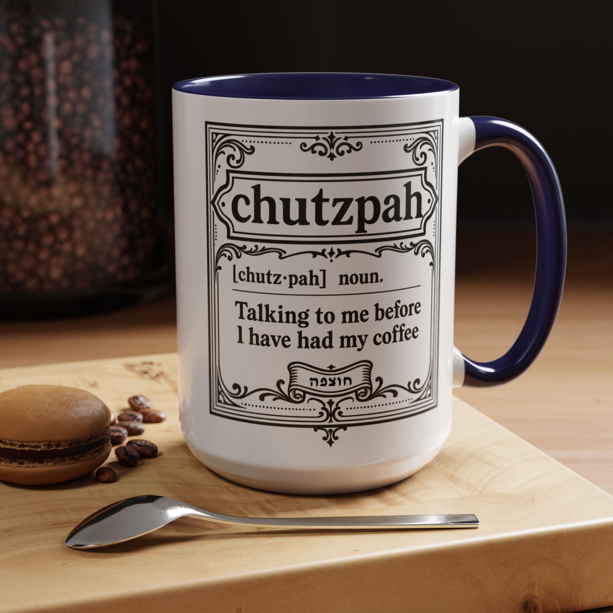 Chutzpah Coffee Mug, Funny Jewish Hanukkah Gift