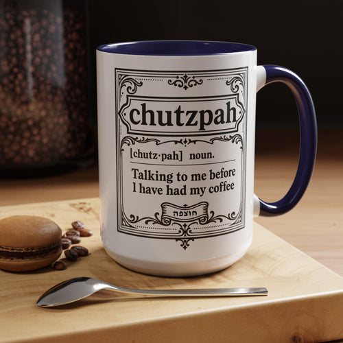 Chutzpah Coffee Mug, Funny Jewish Hanukkah Gift