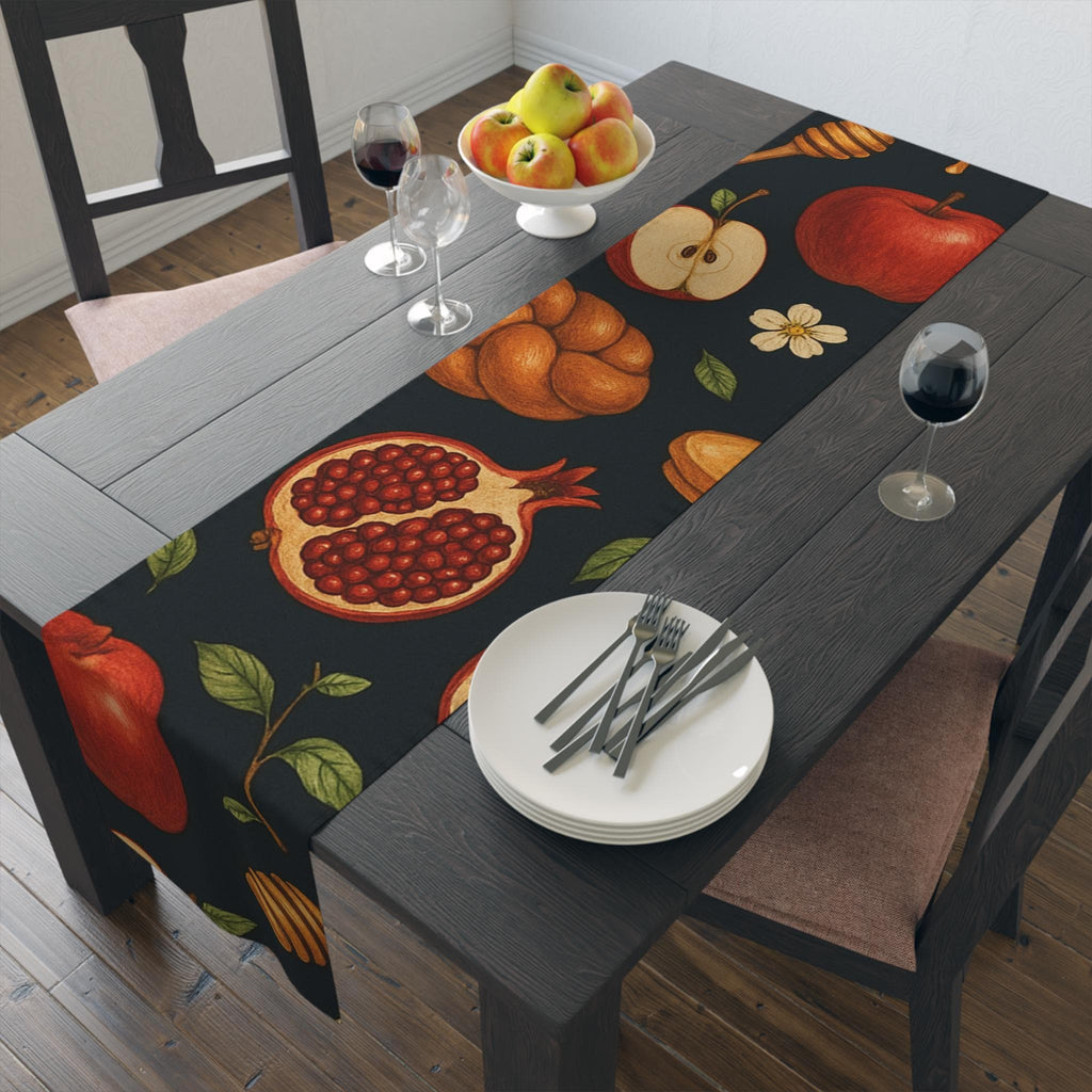 Rosh Hashanah Pomegranate Table Runner 16x90