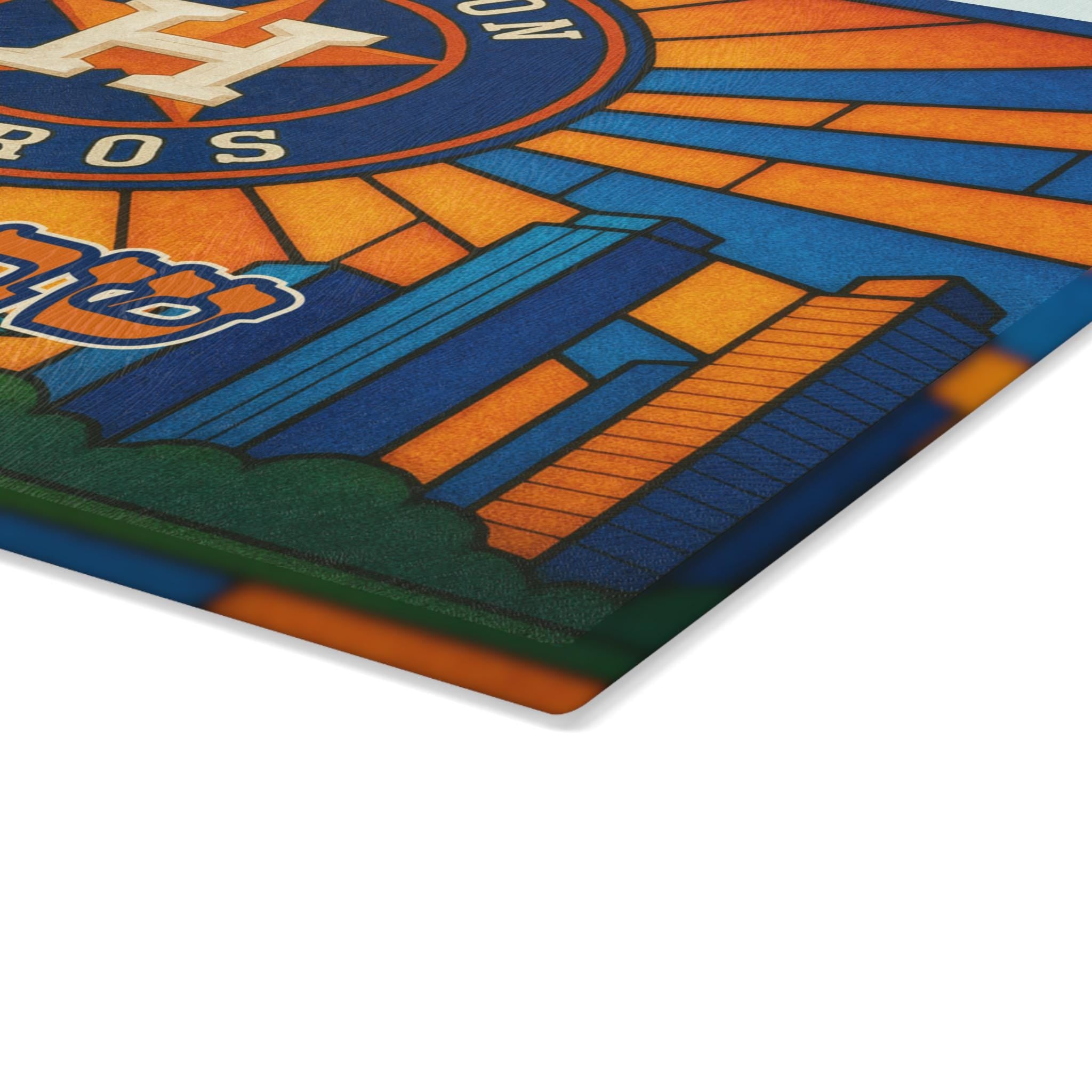 Houston Astros Challah Board, Stained Glass Shabbat Judaica, Skyline Stadium Gift