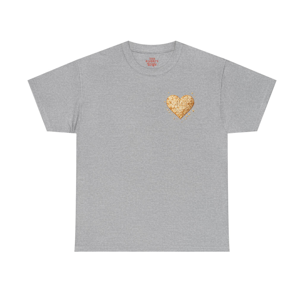 Matzah Heart T Shirt, Textured Passover Holiday Tee, Jewish Mom Gift