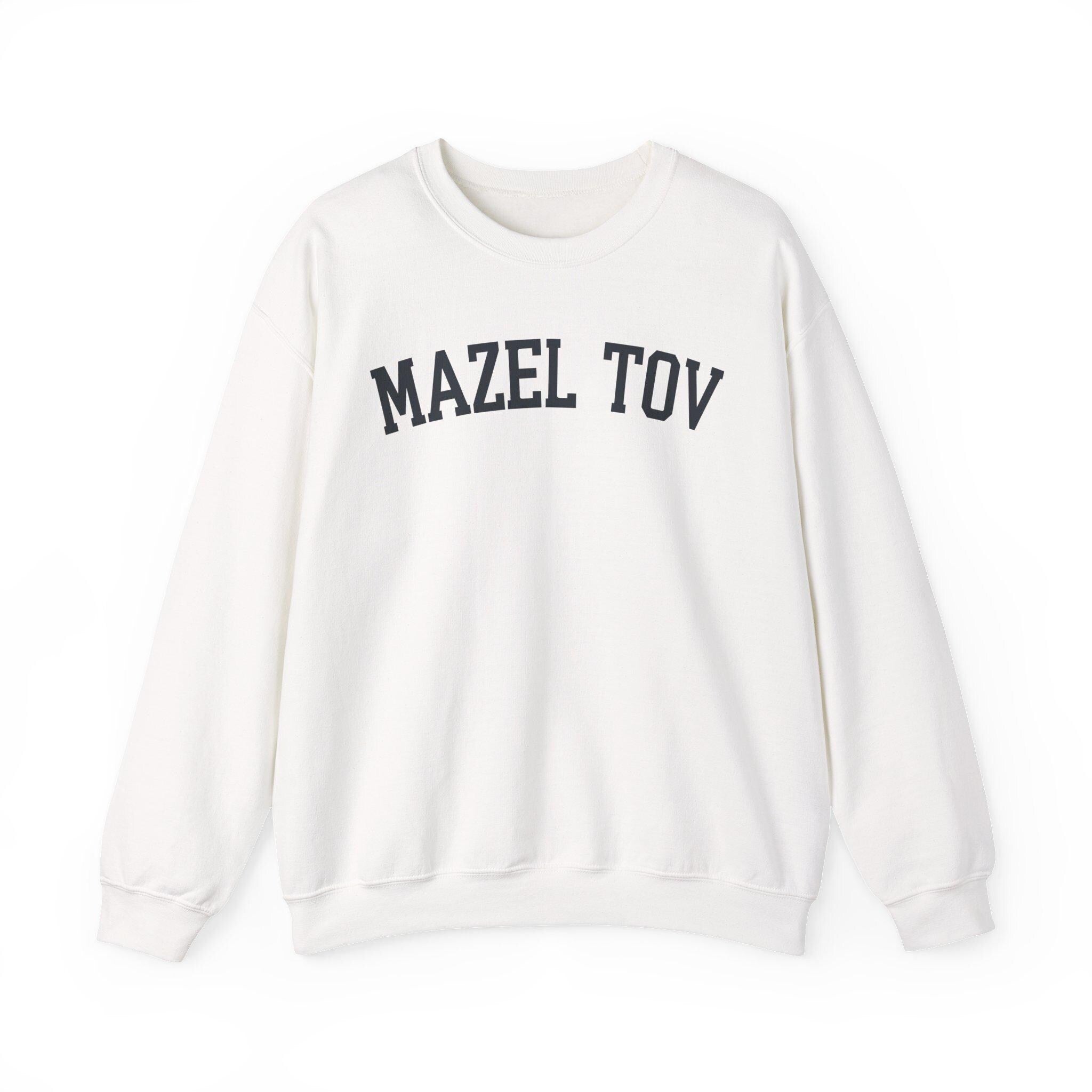 Mazel Tov Sweatshirt Jewish Celebration Crewneck, Embroidered Typography Judaica Gift