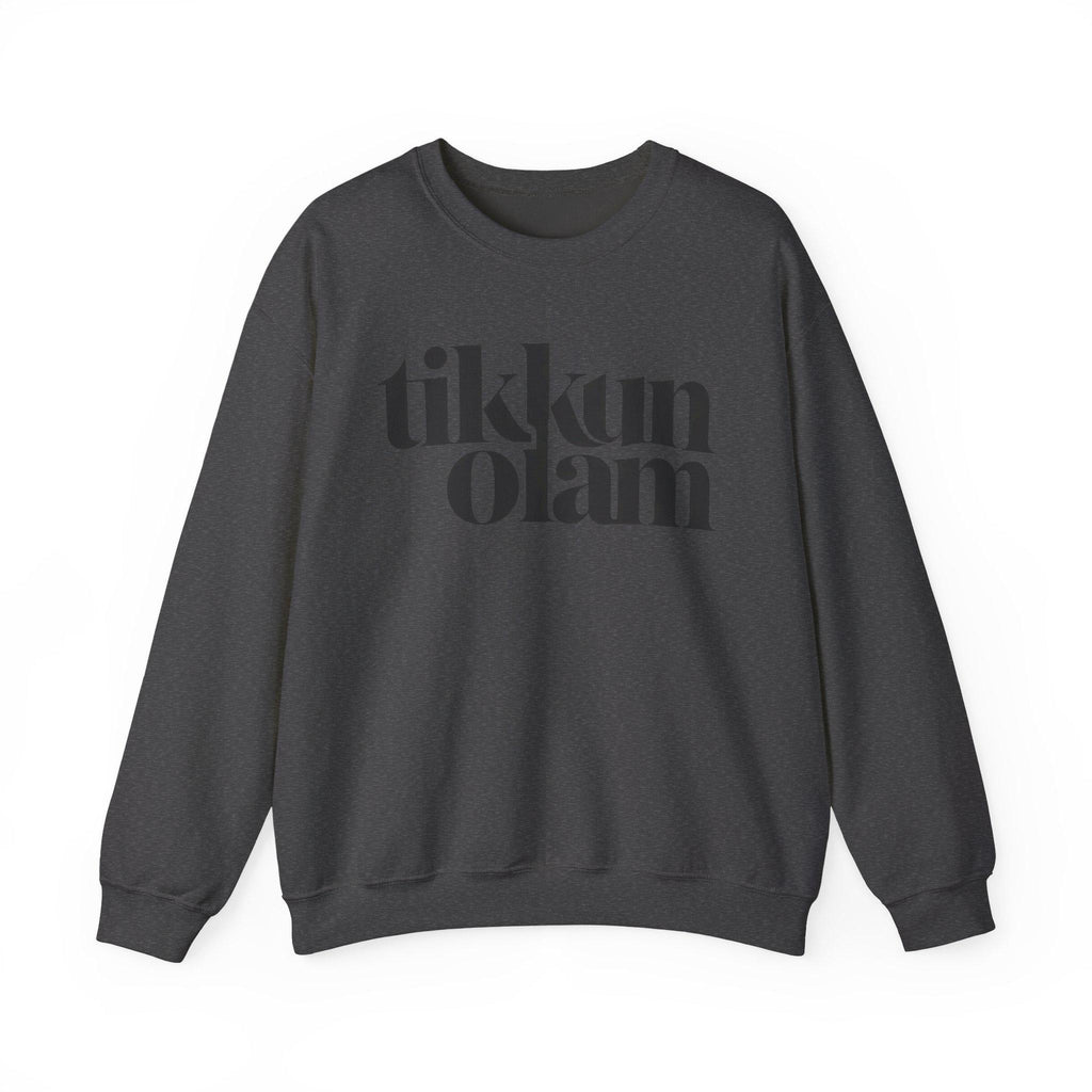 Tikkun Olam Sweatshirt Hebrew Crewneck, Jewish Social Justice Pullover Gift