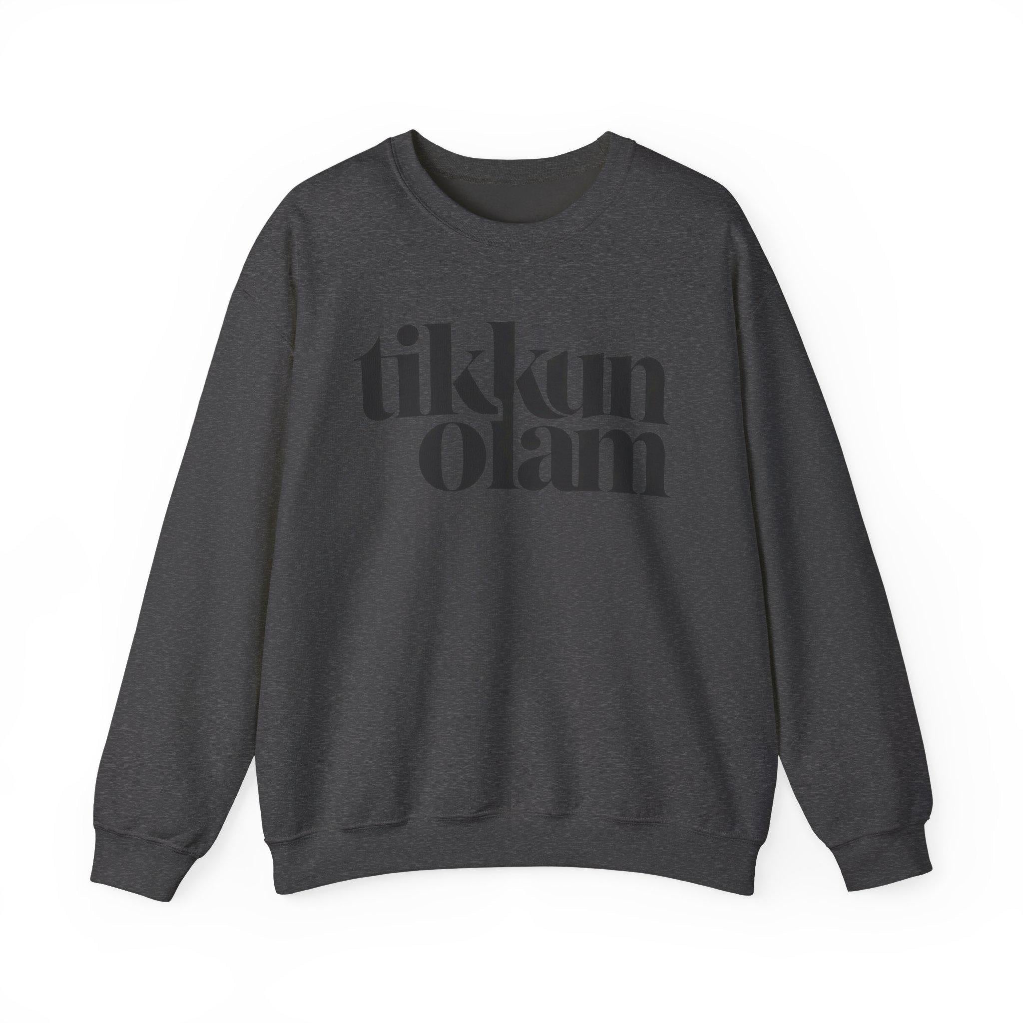 Tikkun Olam Sweatshirt Hebrew Crewneck, Jewish Social Justice Pullover Gift