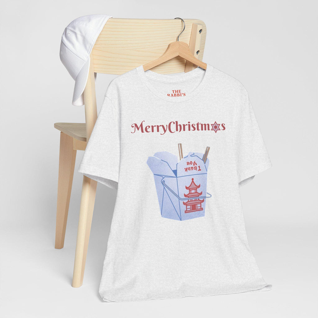 Merry Christmas Chinese Takeout Graphic Tee, Funny Holiday Foodie Shirt
