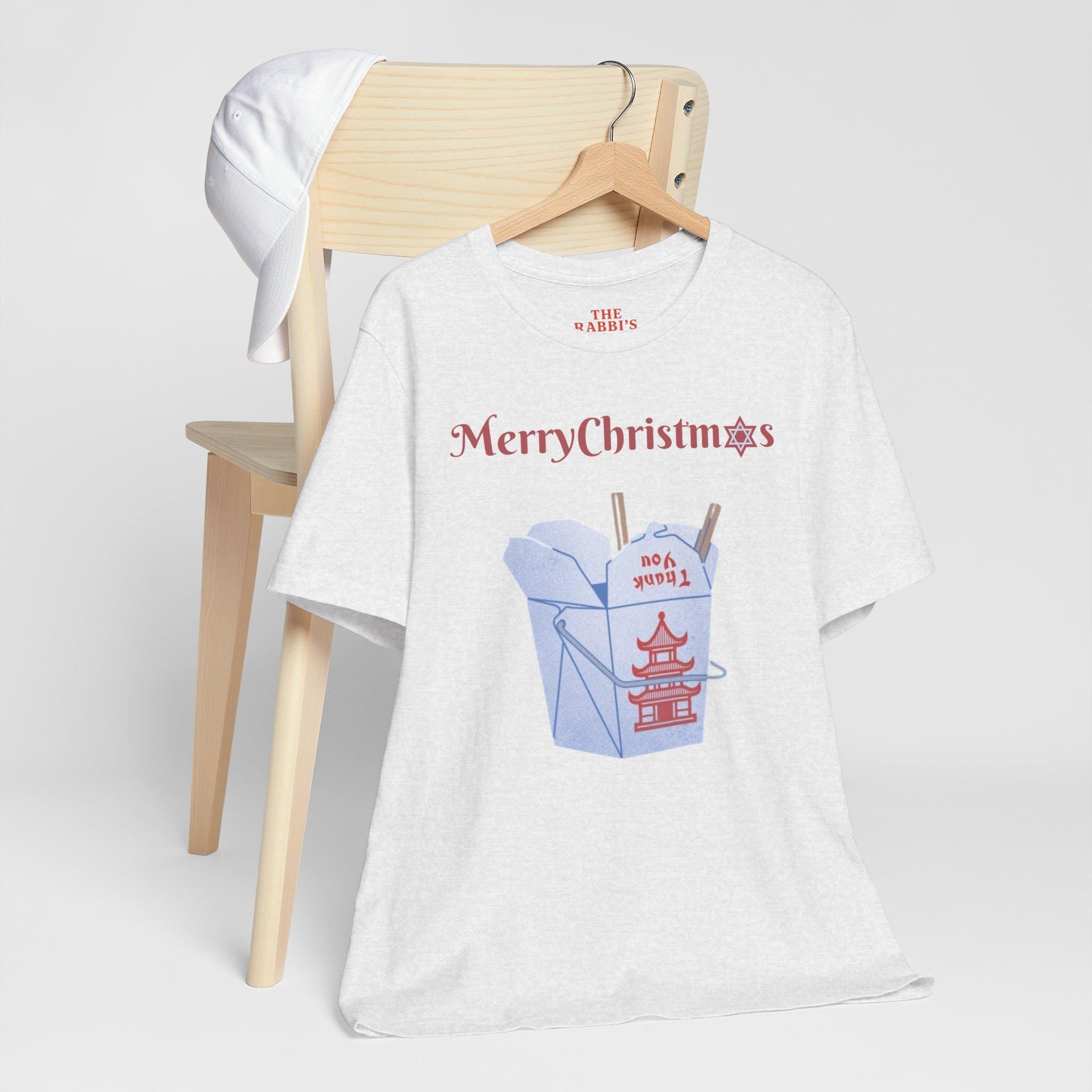 Merry Christmas Chinese Takeout Graphic Tee, Funny Holiday Foodie Shirt