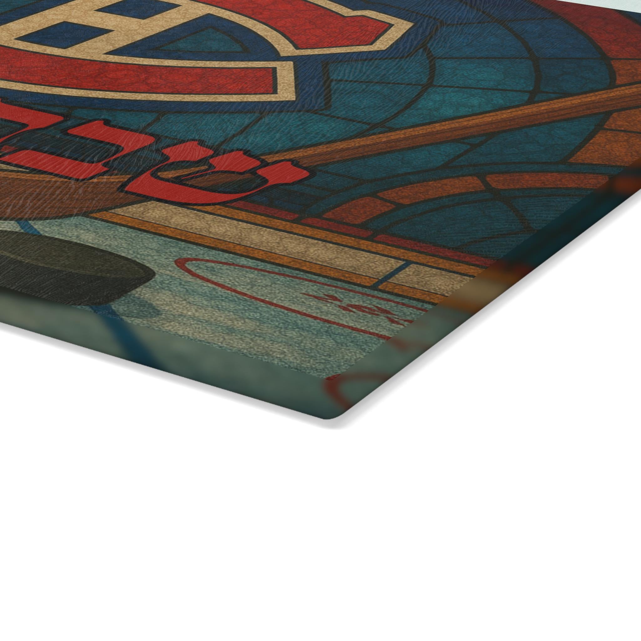 Montreal Canadiens Challah Board, Stained Glass Shabbat Tray, Tempered Cutting Board
