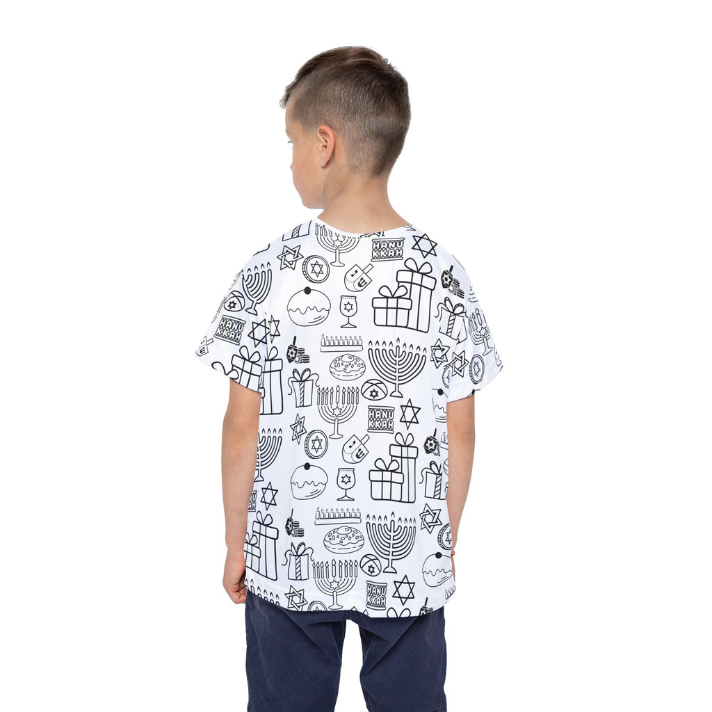 Color Your Own Hanukkah Pajama Pants, Kids Menorah Dreidel Lounge Pants
