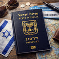 State of Israel Passport Journal Hardcover Notebook, Jewish Travel Diary with 150 Lined Pages