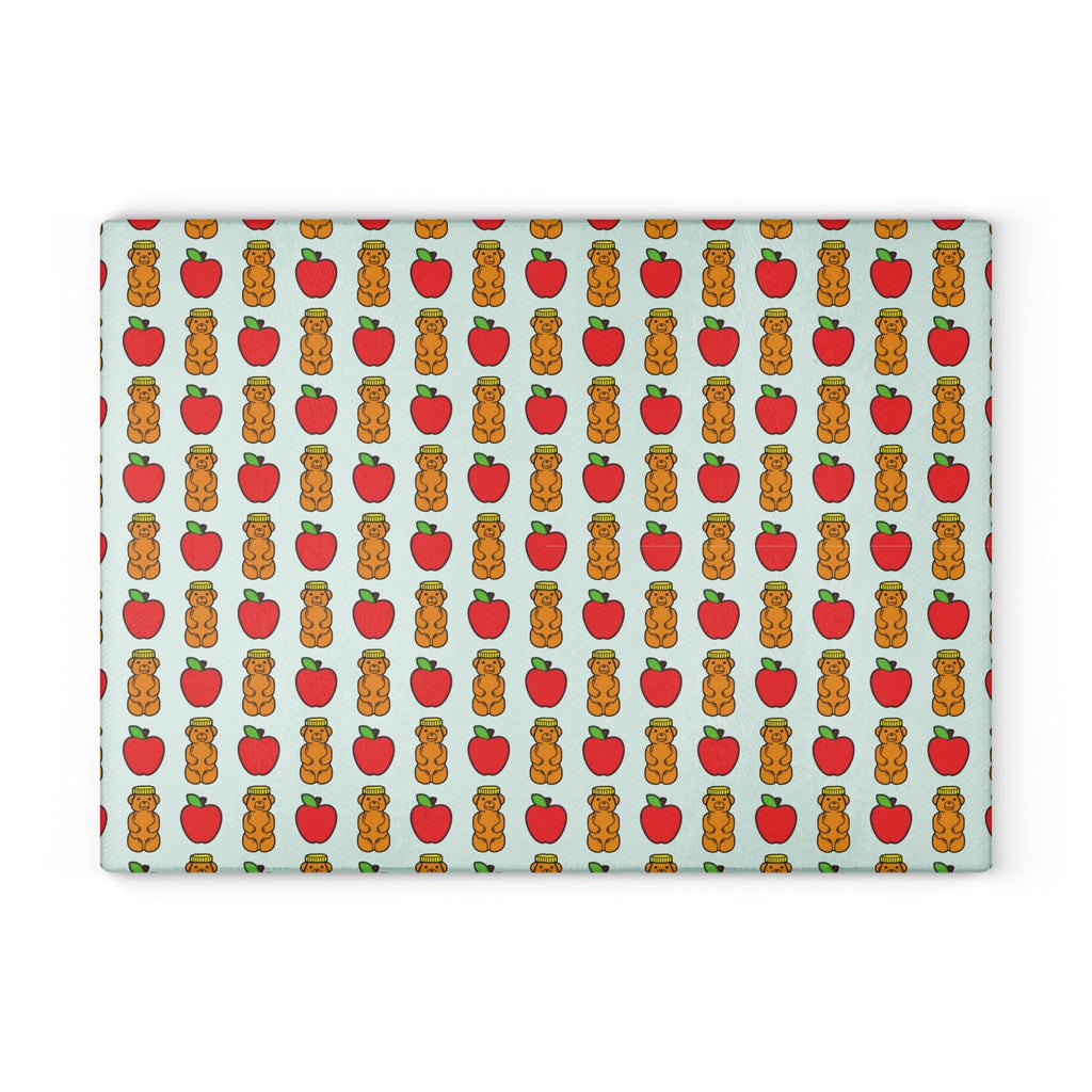 Glass Challah Board, Apples and Honey Design, Jewish Holiday Serving Plate