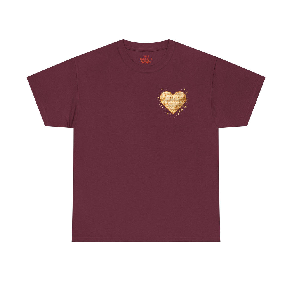 Matzah Heart T Shirt, Textured Passover Holiday Tee, Jewish Mom Gift