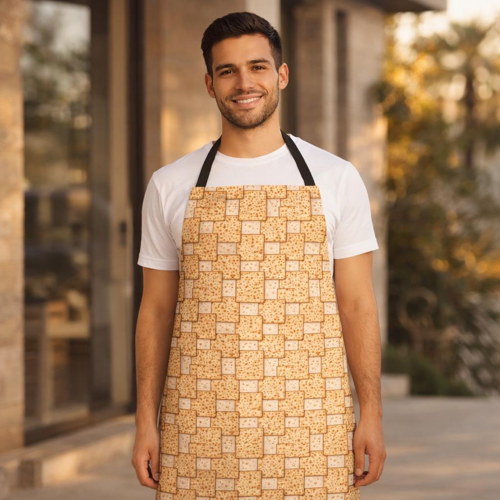 Passover Matzah Apron, Jewish Holiday Cooking, Modern Judaica Kitchen Decor