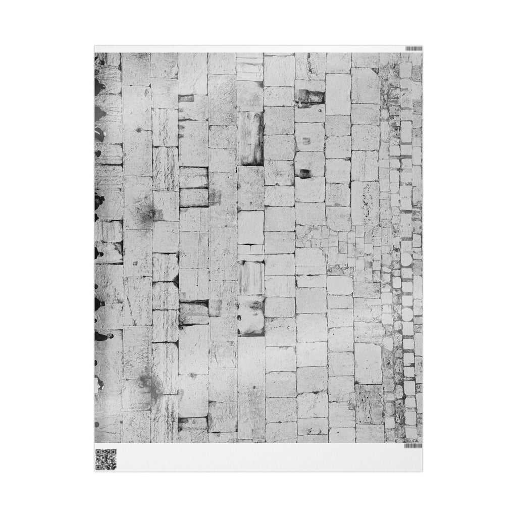 Western Wall Gift Wrap, Black and White Jewish Wedding Paper