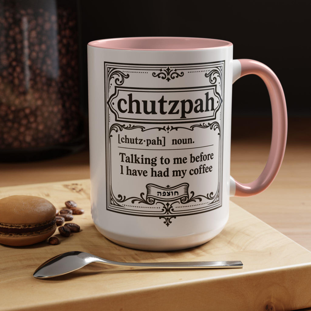 Chutzpah Coffee Mug, Funny Jewish Hanukkah Gift