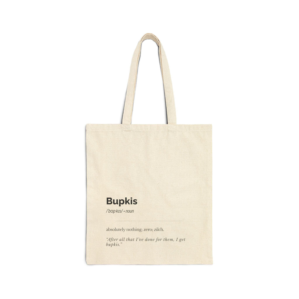 Bupkis Definition Tote Bag, Yiddish Canvas Market Bag, Jewish Humor Gift