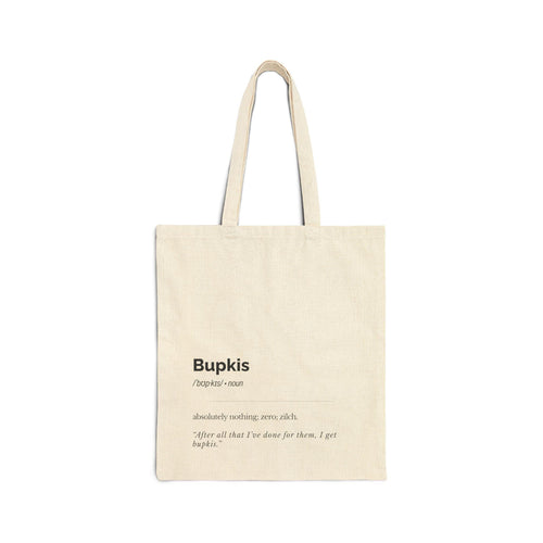 Bupkis Definition Tote Bag, Yiddish Canvas Market Bag, Jewish Humor Gift
