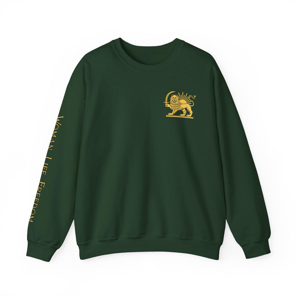 Lion of Persia Crewneck Iranian Tricolor Sweatshirt Woman Life Freedom