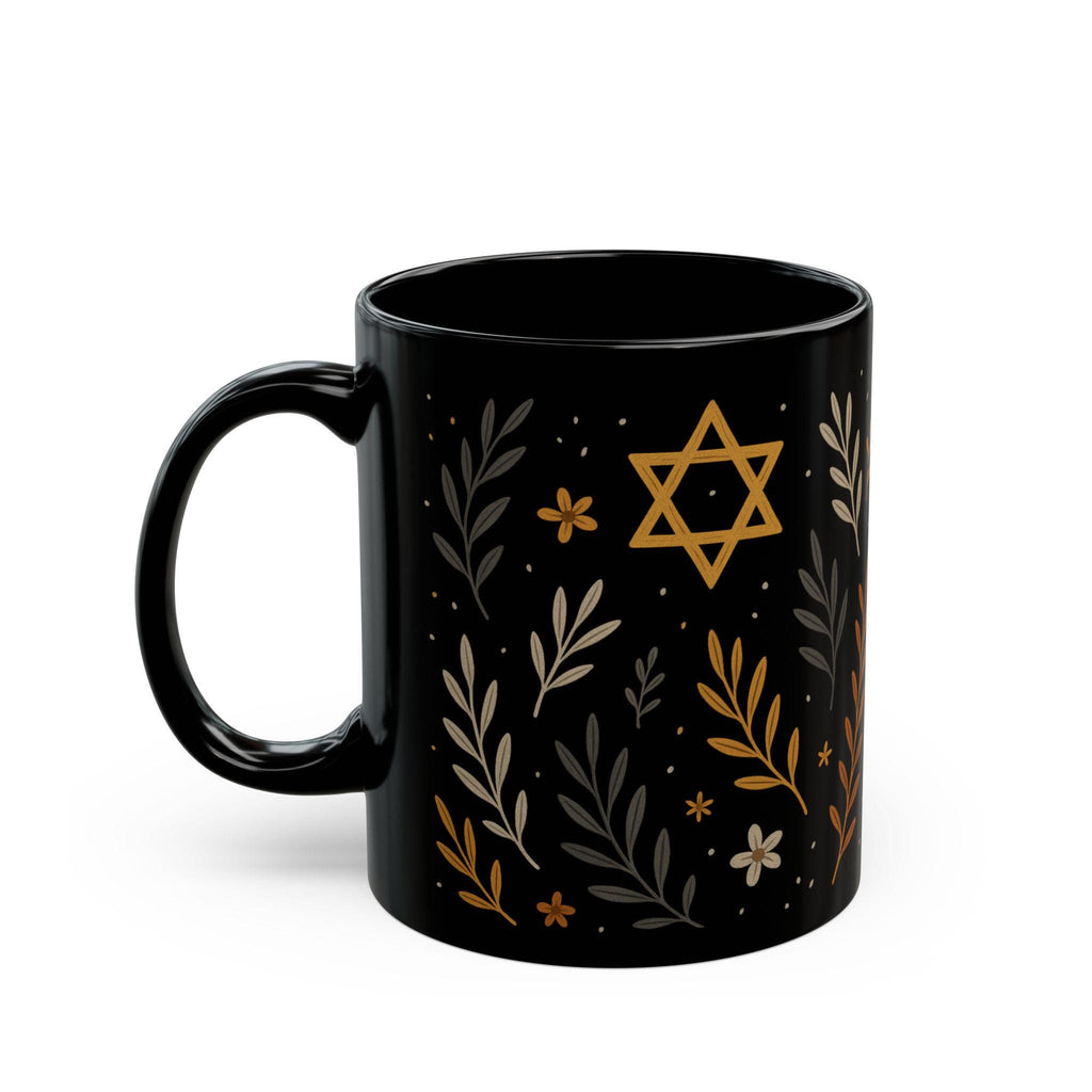 Jewish Floral Mug, Hanukkah Gift, Judaica Coffee Cup