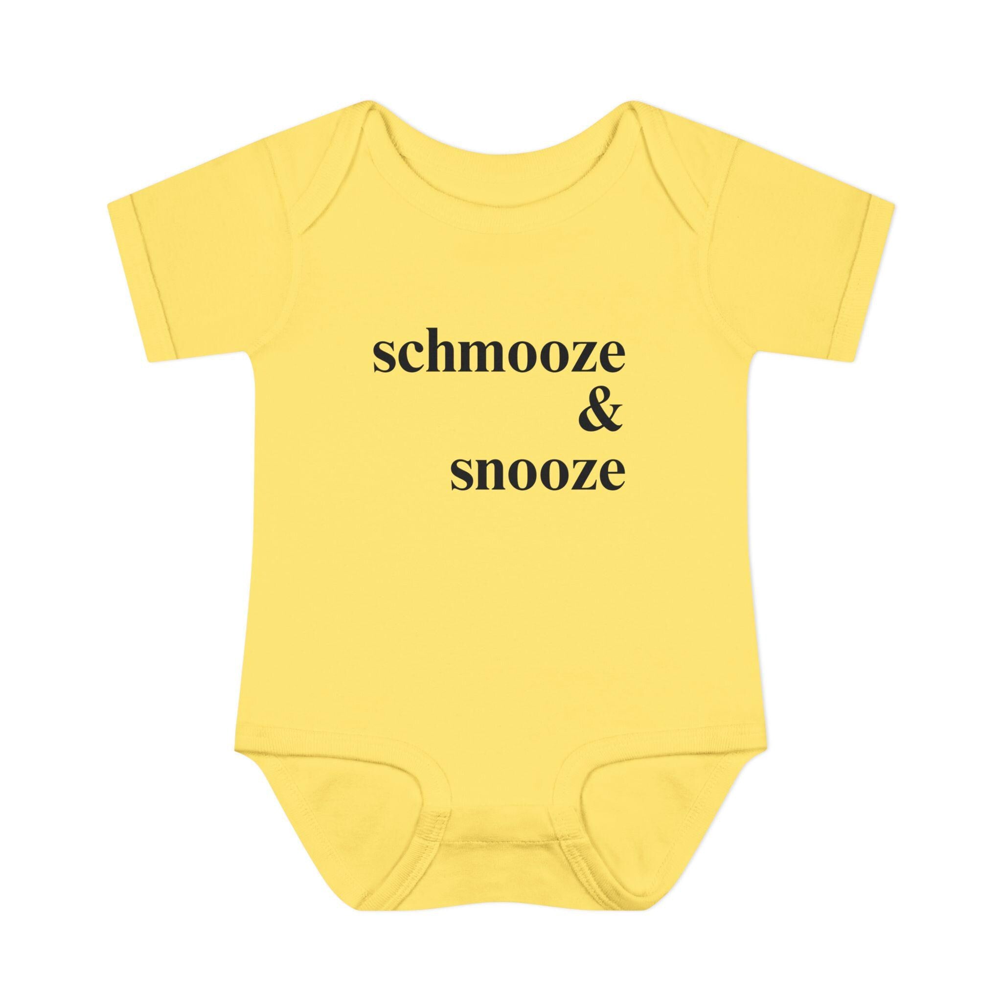 schmooze & snooze Infant Bodysuit | Minimal Script Baby Onesie