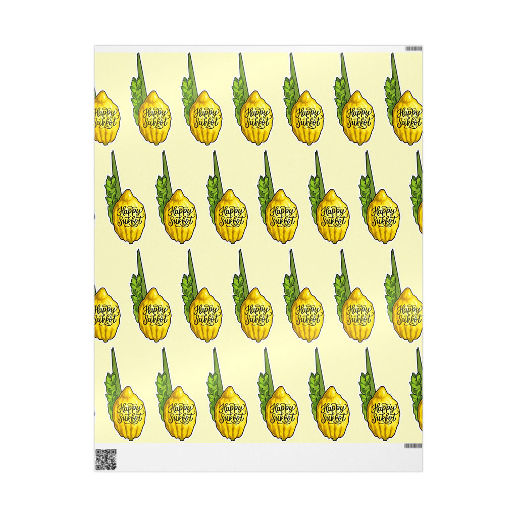 Etrog and Lulav Sukkot Wrapping Paper, Jewish Holiday Wrap